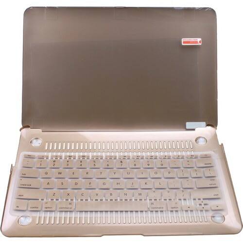 AGPtek - For MacBook® Air 11 11.6 A1370 / A1465 ONLY Hard Laptop Shell & Keyboard Skin & Screen Film - Champagne Gold - Larger Front