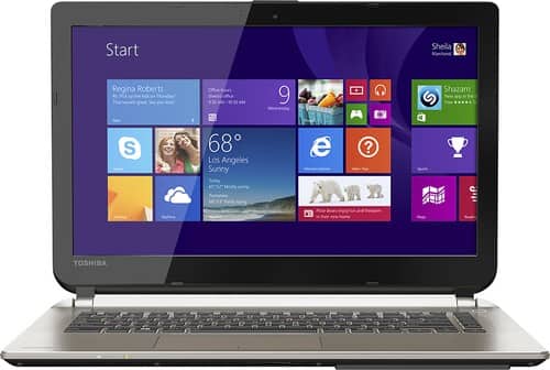 Toshiba - 14" Satellite Notebook - 6 GB Memory - 750 GB Hard Drive - Brushed Aluminum in Satin Gold - Larger Front