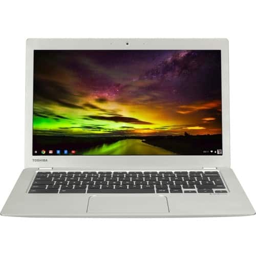 Toshiba - 13.3" Chromebook - Intel Celeron - 2GB Memory - 16GB Solid State Drive - Silver - Larger Front