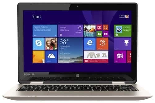 Toshiba - Satellite Radius 11.6" Touch-Screen Laptop - Intel Celeron - 2GB Memory - 500GB Hard Drive - Satin Gold - Larger Front