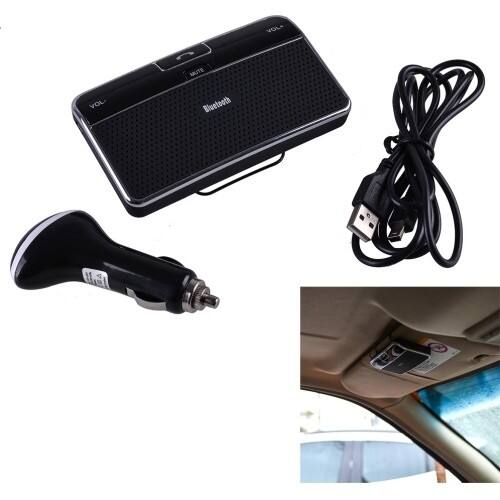 Agptek - 4.0 Bluetooth A2DP Car Kit Hands-Free Speakerphone Clip Music Receiver for MP3 Laptop PC Tablet - Black - Angle