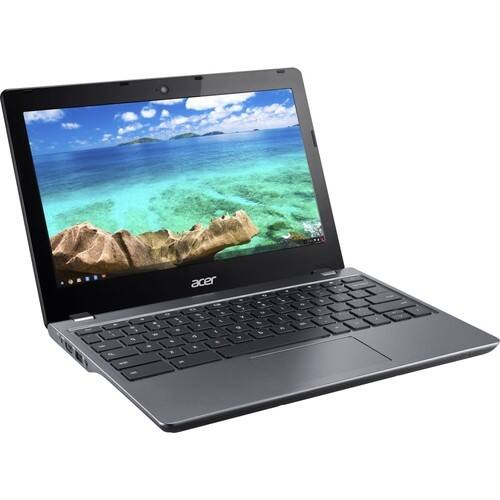 Acer - 11.6" Chromebook - Intel Celeron - 4GB Memory - 16GB Solid State Drive - Gray - Larger Front