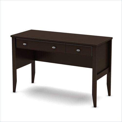 South Shore - Focus Laptop Table - Rectangle Table Top with 4 Legs, 2 Drawers - Multi - Larger Front