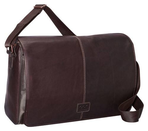 Jill-e - Jack Messenger Laptop Bag - Brown - Larger Front