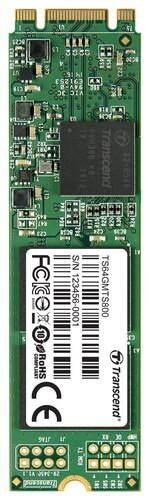 Transcend - MTS800 M.2 64GB Internal Serial ATA III Solid State Drive for Laptops - Black - Larger Front