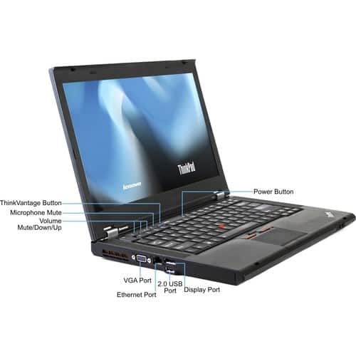 Lenovo - 14" ThinkPad Notebook - 4 GB Memory - 320 GB Hard Drive - Black - Larger Front