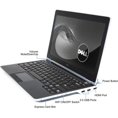 Dell - 12.5" Latitude Notebook - 6 GB Memory and 128 GB Solid State Drive - Black - Larger Front