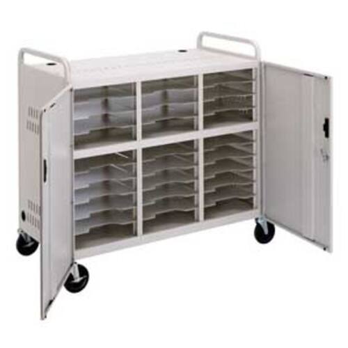 Da-Lite - 30-Compartment Laptop Storage Cart - Gray - Larger Front