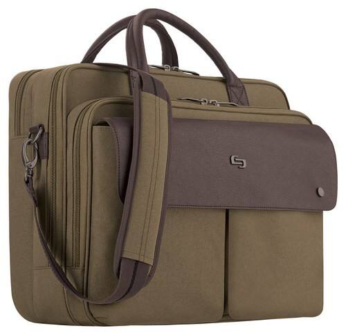 Solo - Executive Laptop Briefcase - Khaki - Larger Front