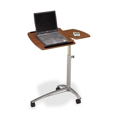 Mayline - Adjustable Laptop Cart - Finish: Medium Cherry - Cherry - Larger Front