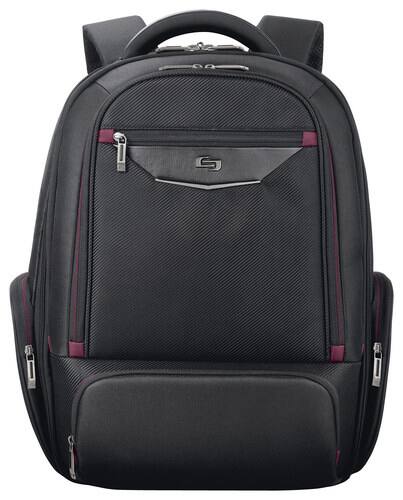 Solo - Executive Laptop Backpack - Black/Red - Larger Front