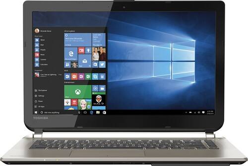 Toshiba - 14" Satellite Notebook - 6 GB Memory - 750 GB Hard Drive - Brushed Aluminum in Satin Gold - Larger Front