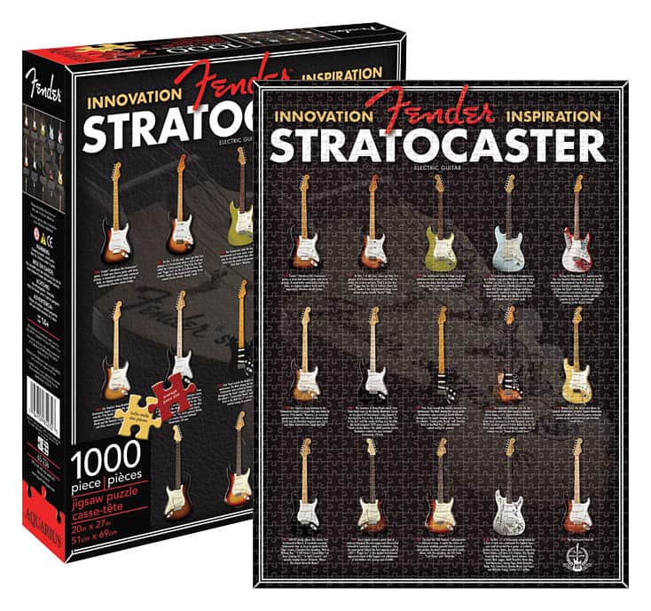 Aquarius - Fender Stratocaster 1,000-Piece Jigsaw Puzzle - Black/Red/White/Yellow/Green/Orange/Blue - Larger Front