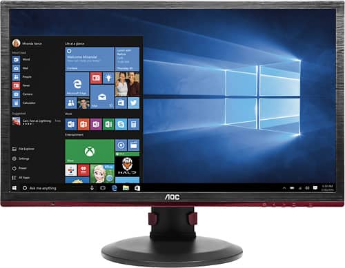AOC - 24" LED HD Gaming Monitor - Gray - Larger Front