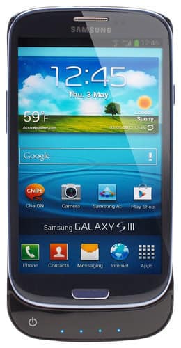 Lenmar - Pulsar Battery Case for Samsung Galaxy S III Cell Phones - Glossy Black - Larger Front