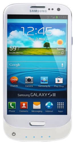 Lenmar - Pulsar Battery Case for Samsung Galaxy S III Cell Phones - Glossy White - Larger Front
