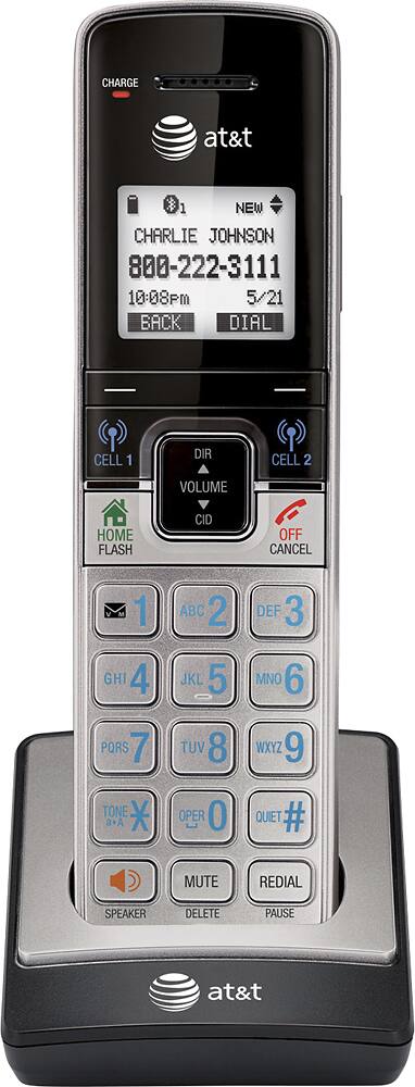 AT&T - TL90073 Connect to Cell DECT 6.0 Cordless Expansion Handset - Silver - AlternateView11 Zoom