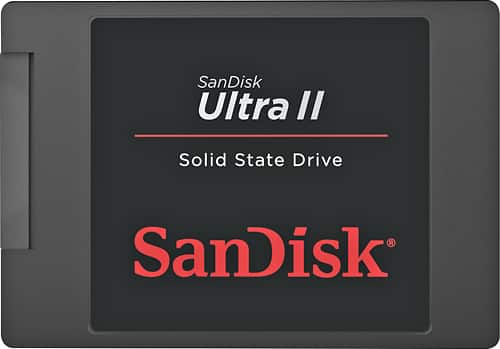 SanDisk - Ultra II 480GB Internal SATA Solid State Drive for Laptops - Black - Larger Front