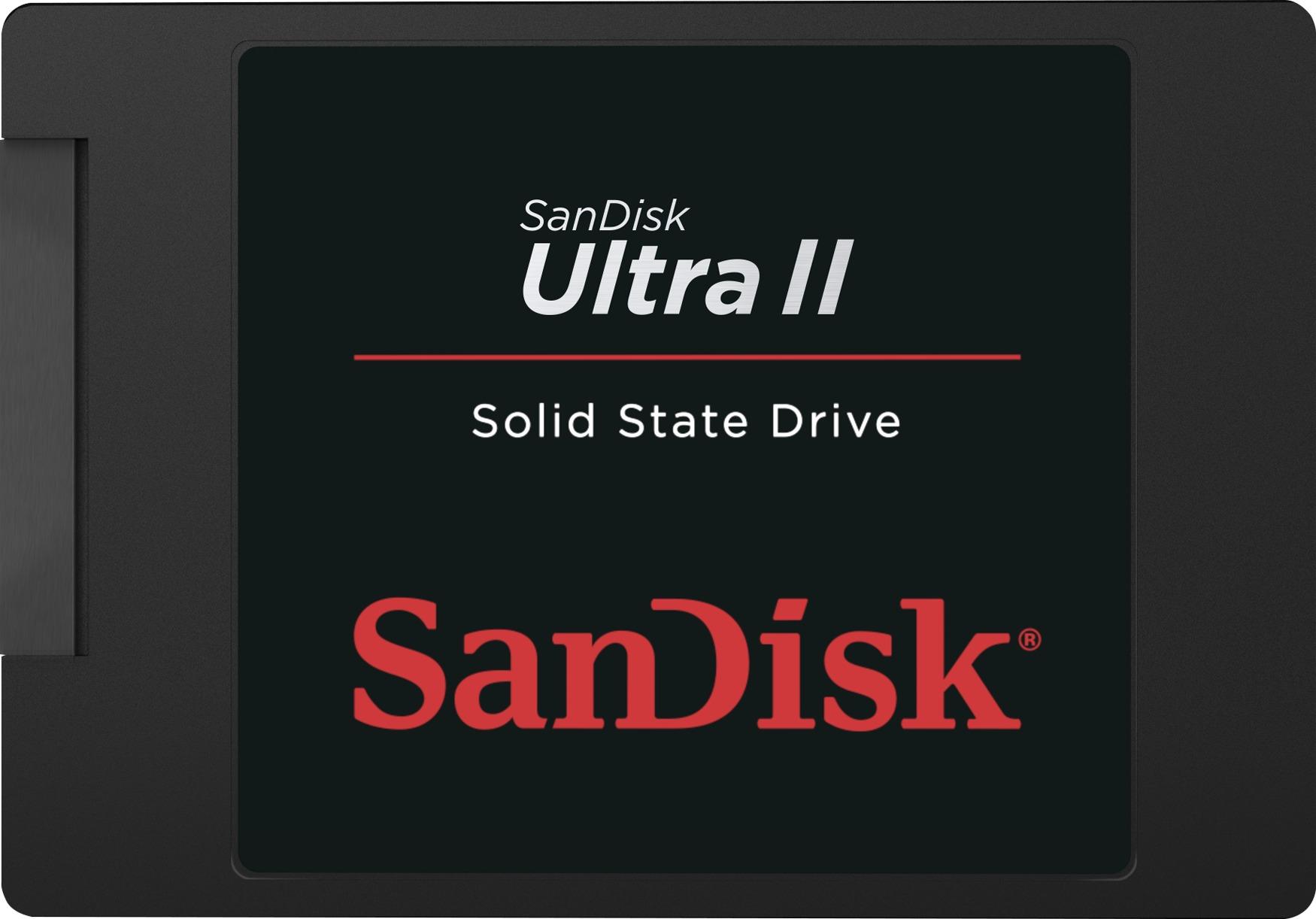 SanDisk - Ultra II 960GB Internal SATA Solid State Drive for Laptops - Black - Front Zoom