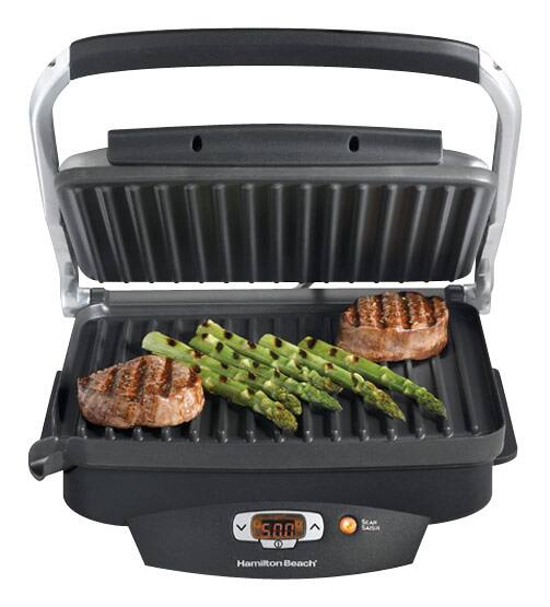 Hamilton Beach - Steak Lover's Indoor Grill - Black - Angle