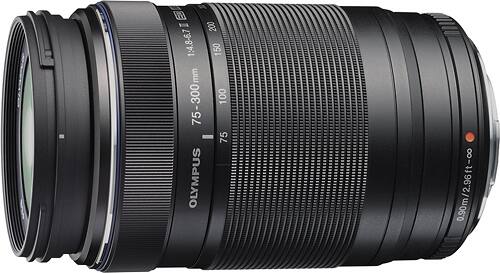 Olympus - M.Zuiko MSC ED 75-300mm f/4.8-6.7 II Super Telephoto Lens for Olympus PEN and OM Cameras - Black - Larger Front