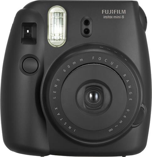 Fujifilm - instax mini 8 Instant Film Camera - Black - Larger Front