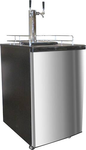 Nostalgia Electrics - Kegorator Twin-Tap Beer Keg Fridge - Stainless Steel - Angle