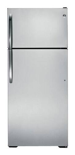 Best Buy Ge Cu Ft Frost Free Top Freezer Refrigerator Stainless