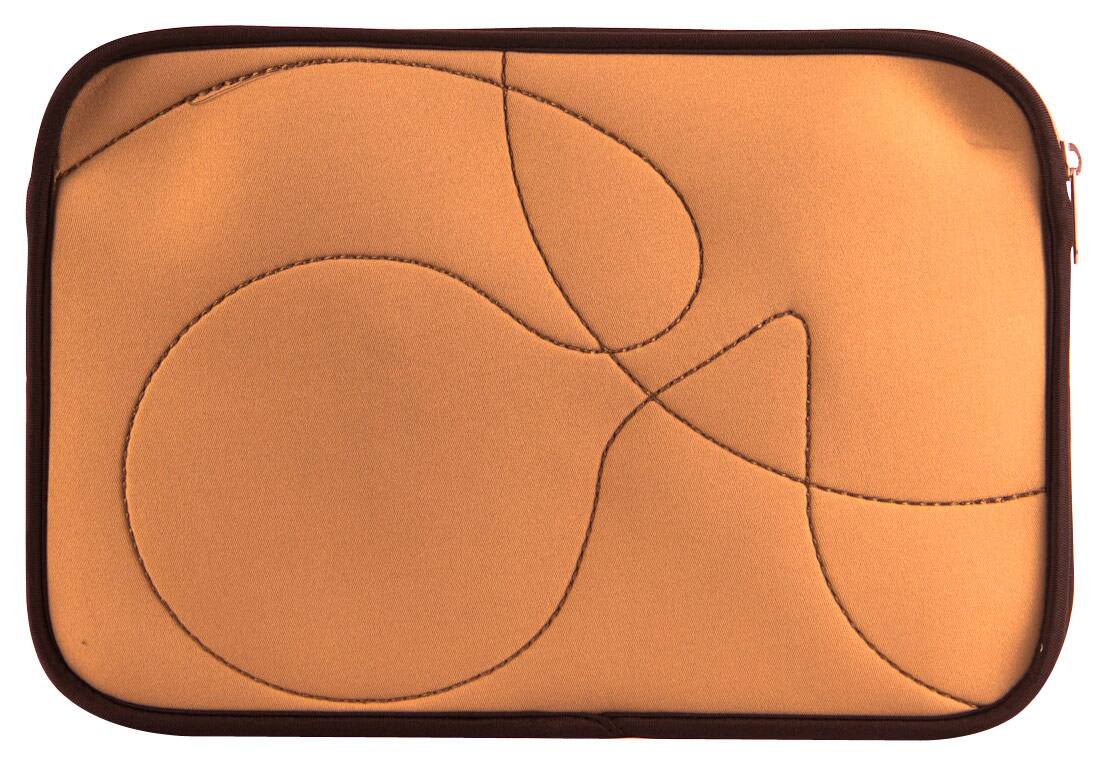 Looptworks - Hoptu 11" Reversible Laptop Sleeve - Taupe/Red - Larger Front