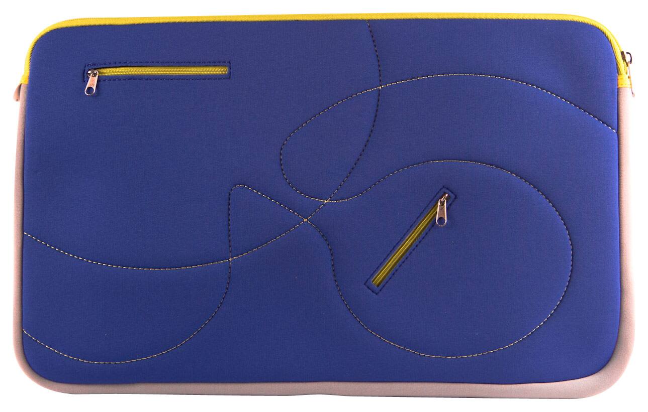 Looptworks - Hoptu 17" Laptop Sleeve - Royal Blue/Gray - Larger Front