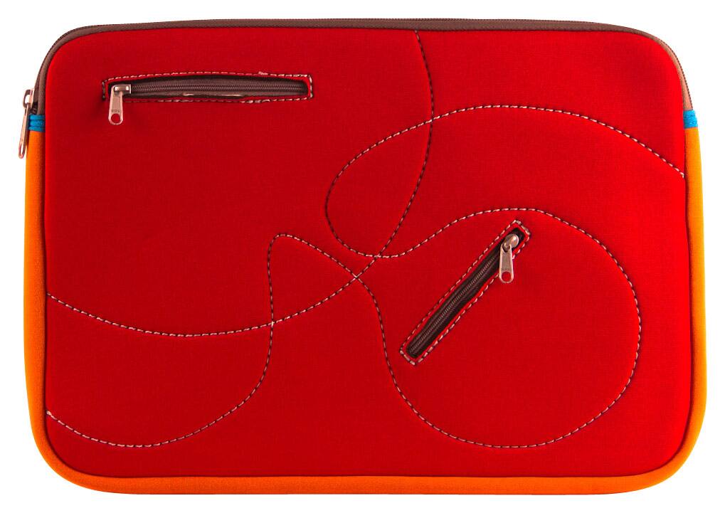 Looptworks - Hoptu 13" Laptop Sleeve - Red/Orange - Larger Front