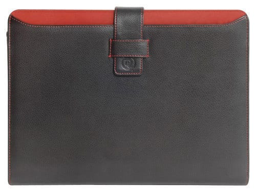 Digital Treasures - PocketPro Padfolio Case for 13" Apple® MacBook® Pro and MacBook Air® - Black/Red - Larger Front