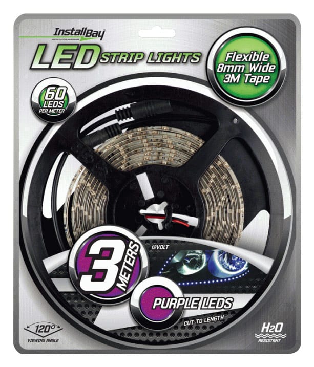 Metra - 9.8' LED Light Strip - Purple - Larger Front