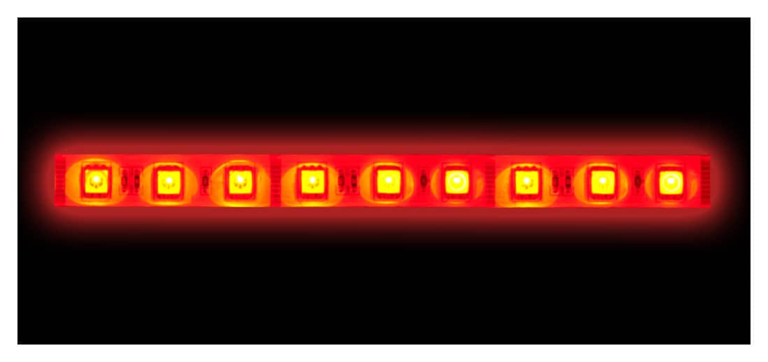 Metra - 9.8' LED Light Strip - Red - Larger Front