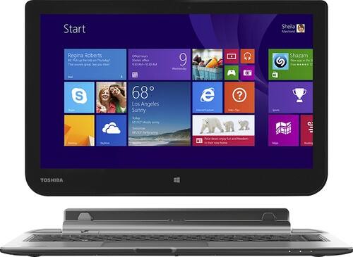 Toshiba - Satellite 2-in-1 13.3" Touch-Screen Laptop - AMD A4-Series - 4GB Memory - 500GB Hard Drive - Ultimate Silver - Larger Front