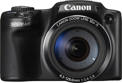 Canon - PowerShot SX510 HS 12.1-Megapixel Digital Camera - Black - Larger Front