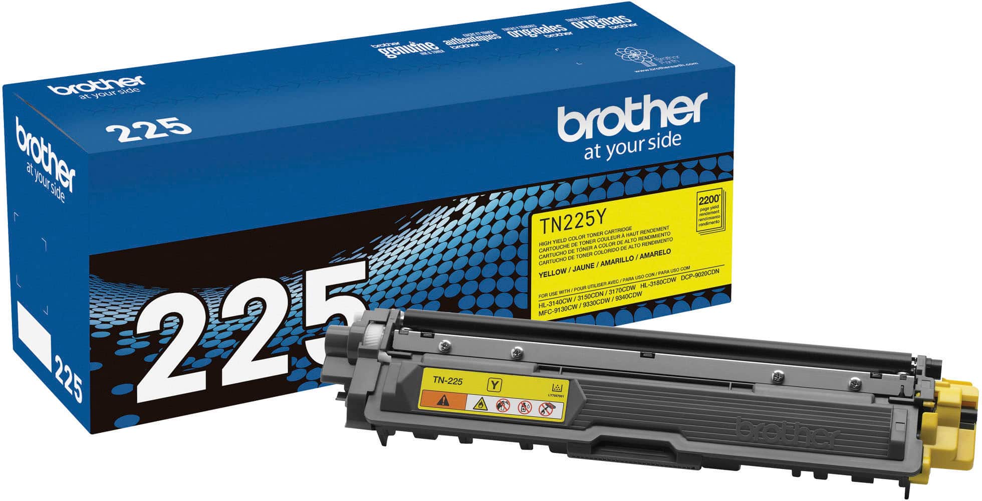 Brother - TN225Y High-Yield Toner Cartridge - Yellow - Front Zoom