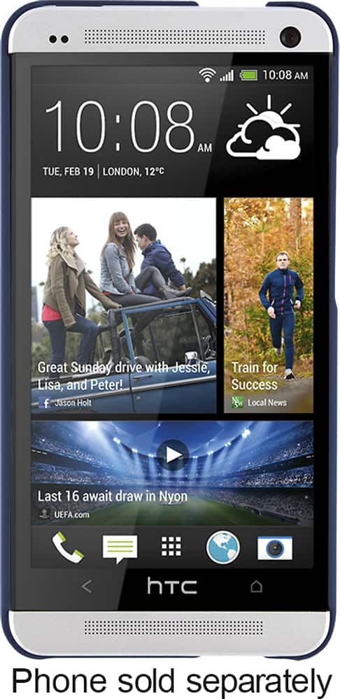 Rocketfish™ - Hard Shell Case for HTC One Cell Phones - Blue - Back Zoom