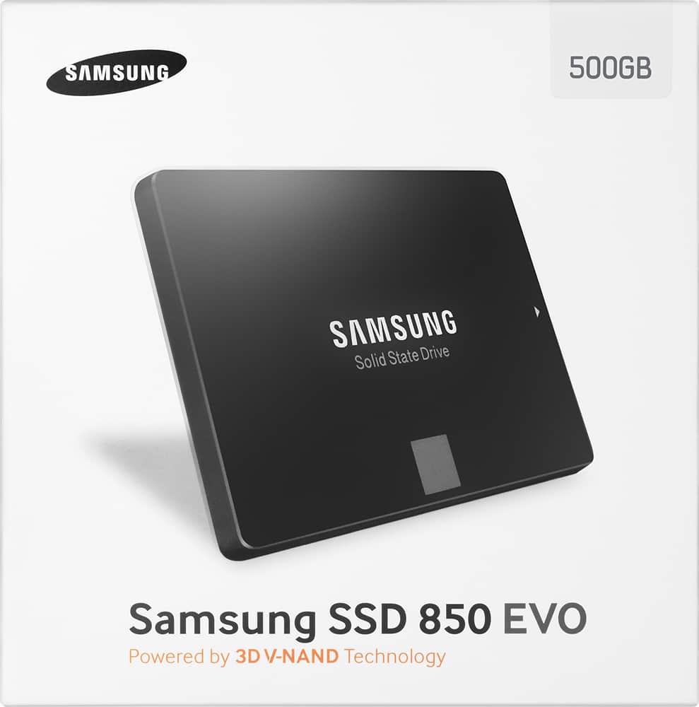 Samsung - 850 EVO 500GB Internal Serial ATA Solid State Drive for Laptops - Black - AlternateView13 Zoom