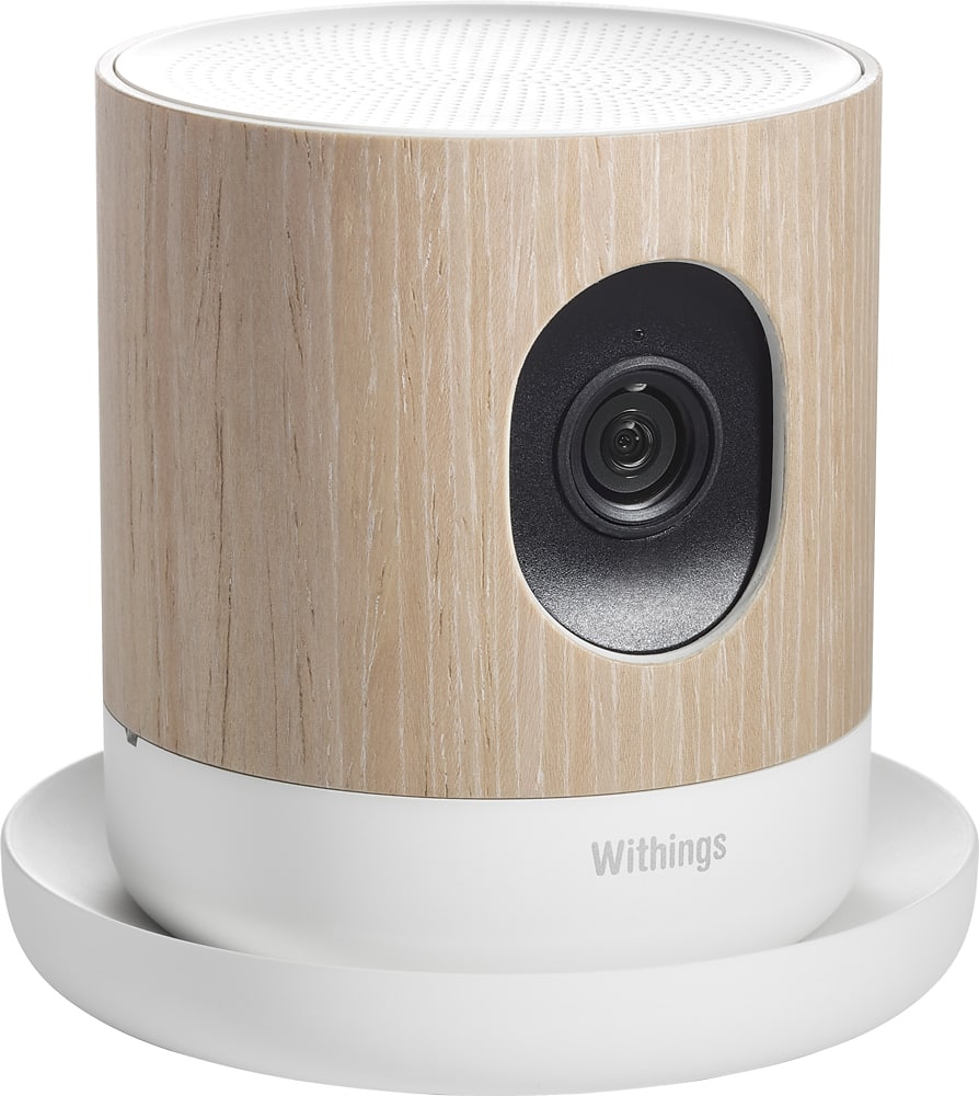 Withings - Home Wireless High-Definition IP Security Camera - Wood/White - Angle Zoom