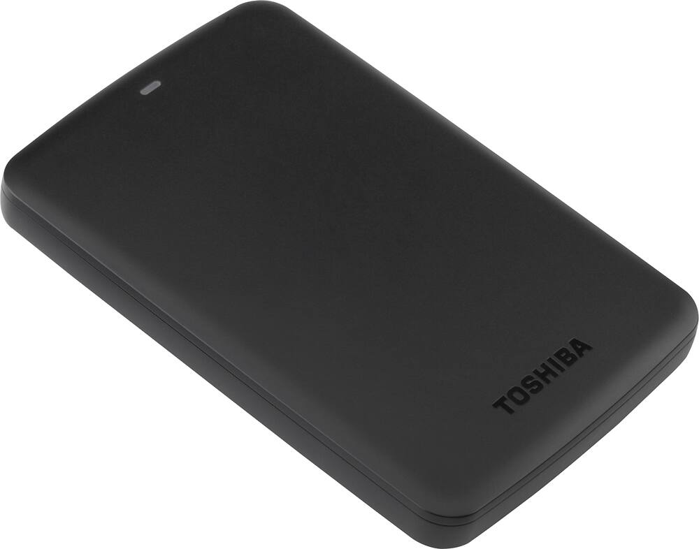 Toshiba - Canvio Basics 500GB External USB 3.0 Portable Hard Drive - Black - Left Zoom