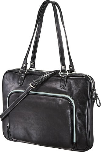 Studio C - Mint to Be Ladies' Laptop Tote - Black/Mint - Left