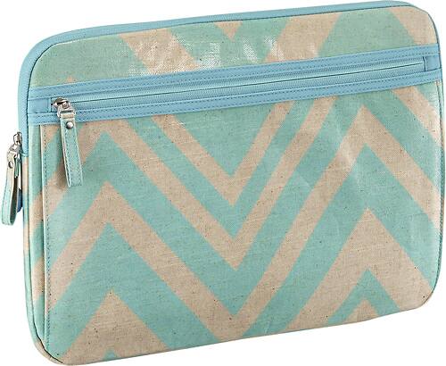 Studio C - Chevron and On Laptop Sleeve - Linen/Aqua - Alternate View 11