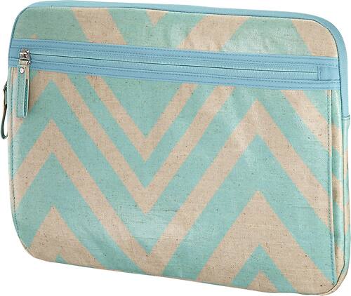 Studio C - Chevron and On Laptop Sleeve - Linen/Aqua - Alternate View 20