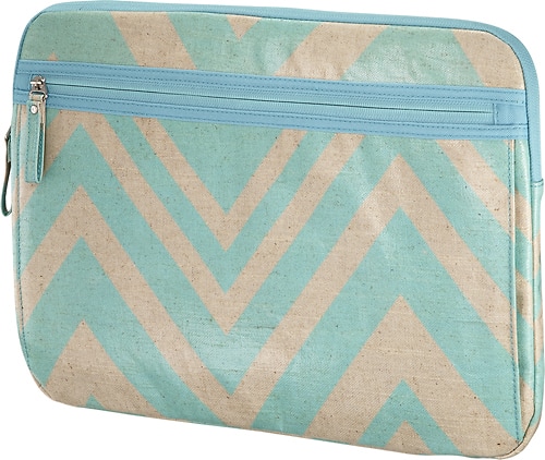 Studio C - Chevron and On Laptop Sleeve - Linen/Aqua - Alternate View 20