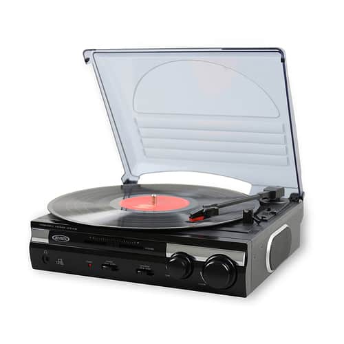 Jensen - 3-Speed Stereo Turntable - Black - Larger Front