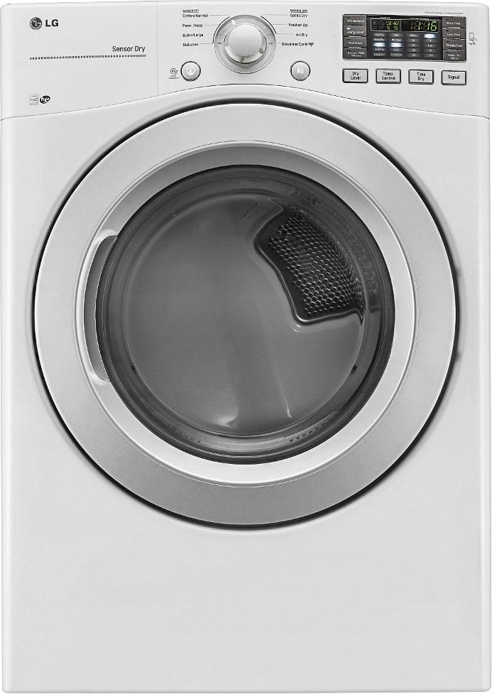 LG - 7.4 Cu. Ft. 8-Cycle Electric Dryer - White - Larger Front