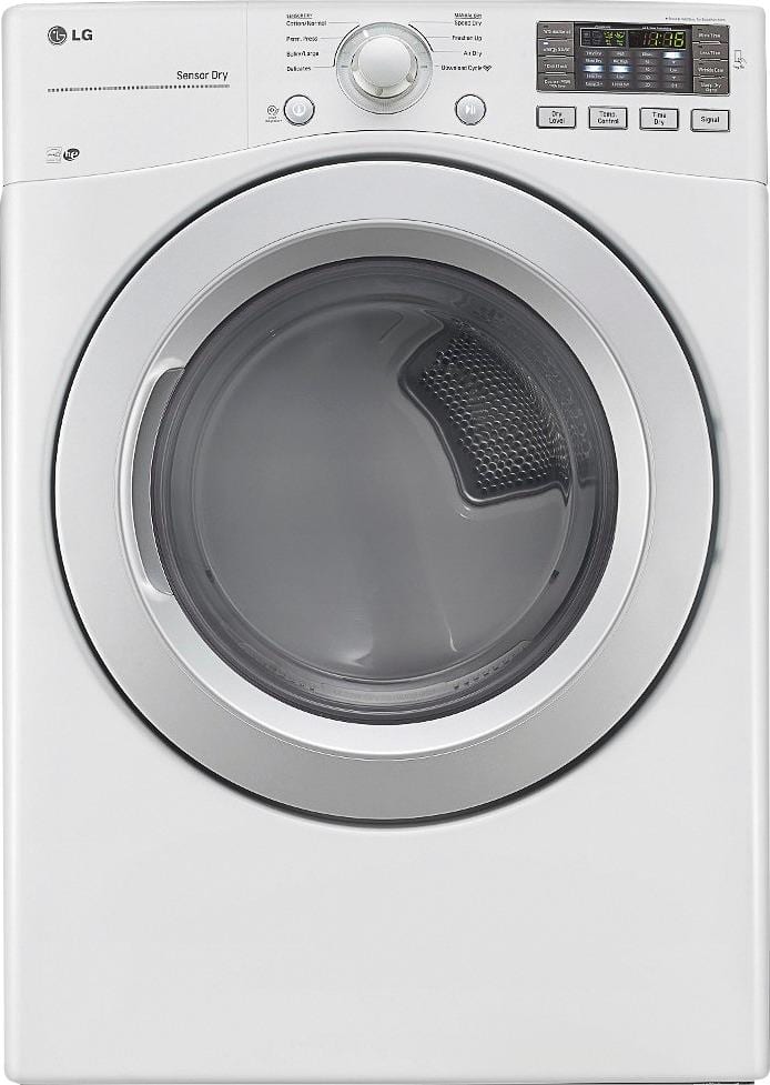 LG - 7.4 Cu. Ft. 8-Cycle Ultralarge-Capacity Smart Gas Dryer - White - Larger Front