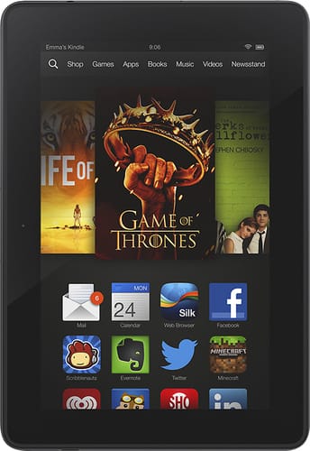 Amazon - Kindle Fire HDX - 16GB - Black - Larger Front