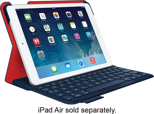 Logitech - Ultrathin Portfolio Keyboard Case for Apple® iPad® Air - Midnight Navy - Angle